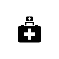 Obraz premium A black and white icon of a first aid kit