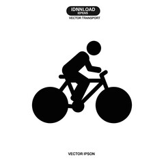 Fototapeta premium A black silhouette of a person riding a bicycle