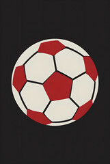 Fototapeta premium Red and White Football Graphic on Dark Background