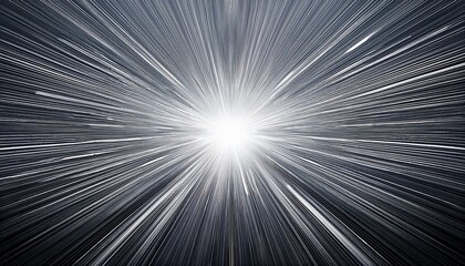 A Burst Of Bright White Light Radiates Outwards From A Central Point On A Grey Background
