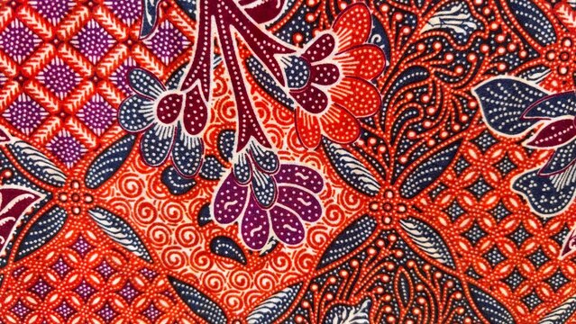 Background with typical Indonesian floral batik motif