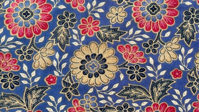 Background with typical Indonesian floral batik motif