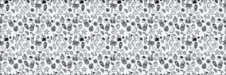 Seamless pattern of winter holiday icons festive doodle