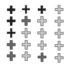Obraz premium Set of Various Minimalist Cross Icons and Plus Symbols