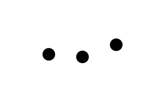 Minimalist Three Dots Loading Animation with Bouncing Motion on White Background
