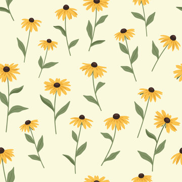 Delicate Yellow Daisy Pattern Background for Floral Textiles