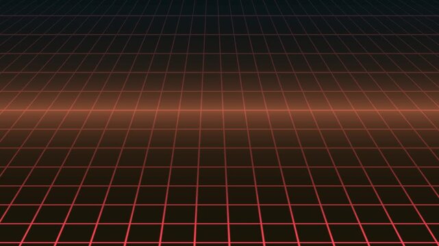 Neon grid background. Red grid lines on black. Glowing neon effect. Dark grid texture. Seamless grid pattern. Vector neon grid design. Grid lines background. Neon lines on grid. Black