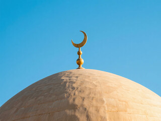 Mosque Blue Sky Empty Space Minimal Background