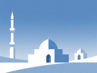 Mosque Blue Sky Empty Space Minimal Background