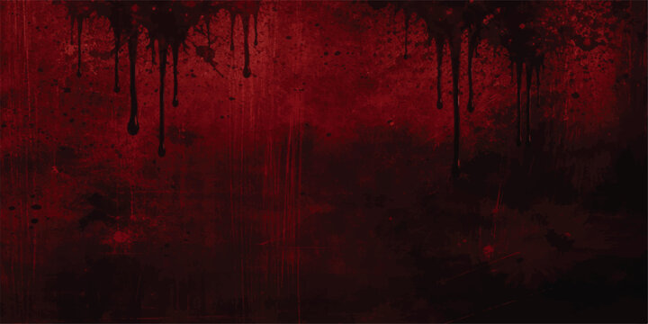 A dark vintage wall with a grungy red paint texture and old aged paper patterns creates a dirty blood color backdrop for an artistic design