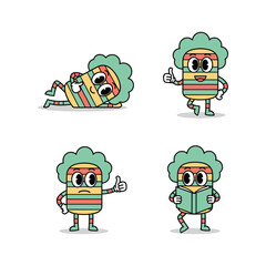 Cartoon tacos with personality and attitude in different poses and outfits