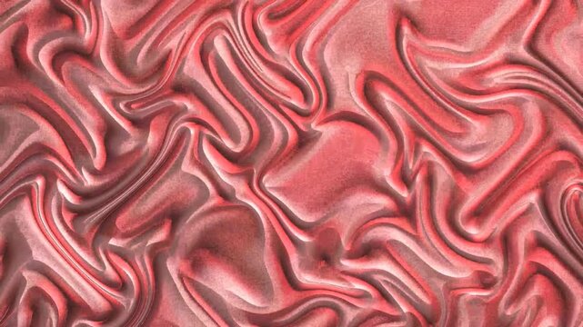 Red liquid wave pattern. Abstract wavy texture. Shiny fluid background. Seamless metallic design. Vector illustration.