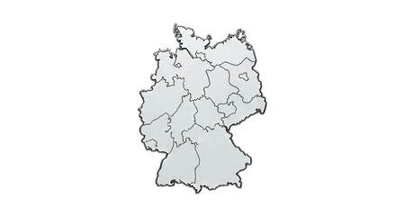 Outline Map of Germany with State Borders