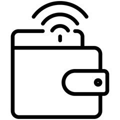 Wallet icon. smart wallet icon or smart wallet representing wireless money.