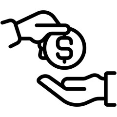 Wallet icon. Vector icons depicting financial concepts such as loans, funds, or money transfers.