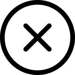 Obraz premium Cross Circle Vector Line Icon