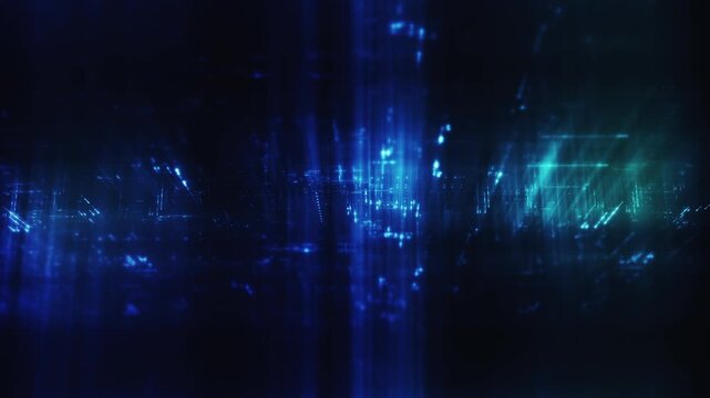 Futuristic digital data network with glowing cyber interface grids and dynamic light streams representing artificial intelligence, cybersecurity, fintech systems, blockchain infrastructure, and cloud 