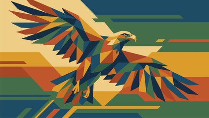 Obraz premium Geometric Eagle Art for Business Branding & Marketing Campaigns | Bold Abstract Eagle Design