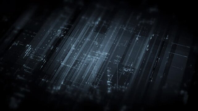 Futuristic digital data network with glowing cyber interface grids and dynamic light streams representing artificial intelligence, cybersecurity, fintech systems, blockchain infrastructure, and cloud 