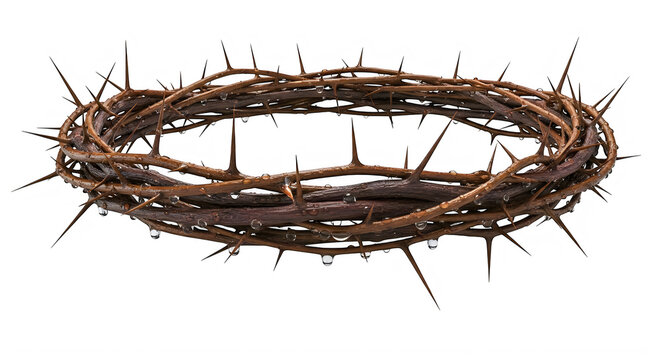 A crown of thorns isolated on transparent background symbolizing sacrifice