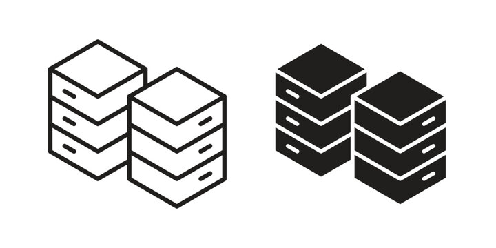 Data center icon vector logo design element. Vector emblem template.