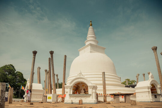 Ancient Thuparamaya Dagoba in Anuradhapura, Sri Lanka, Asia