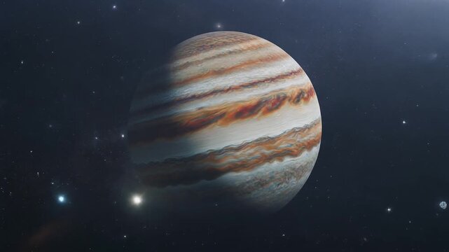The planet Jupiter in space
