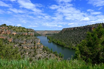 Panoramic landscape of the R&iacute;o Durat&oacute;n canyon in Spain