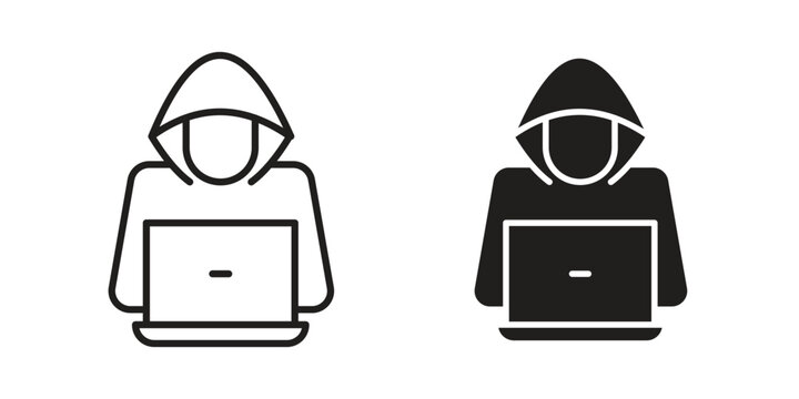 Hacker icon vector logo design element. Vector emblem template.