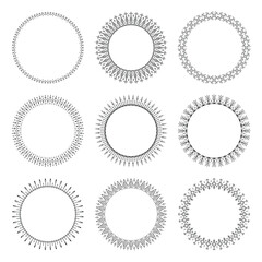 Big tribal circular geometric ornament frame set collection seamless tattoo