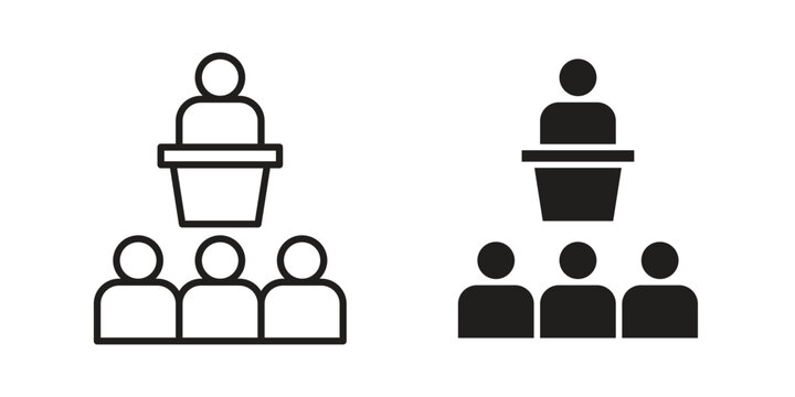 Lecture icon vector logo design element. Vector emblem template.