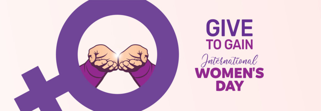 International women's day concept vector illustration. 2026 women's day campaign theme - #GiveToGain