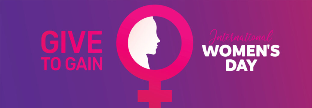 International women's day concept vector illustration. 2026 women's day campaign theme - #GiveToGain