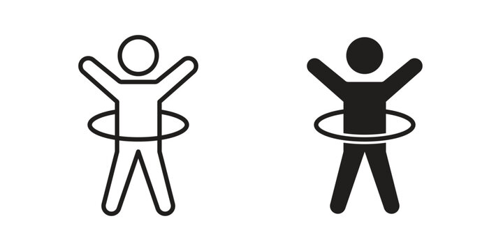 People Hula hop icon vector logo design element. Vector emblem template.