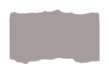 Light gray ripped rectangular paper isolated on white background with copy space for text