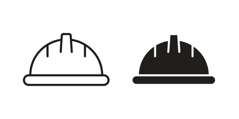 Fototapeta premium Safety helmet icon vector logo design element. Vector emblem template.