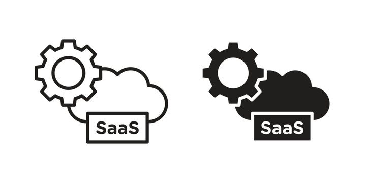 SaaS icon vector logo design element. Vector emblem template.