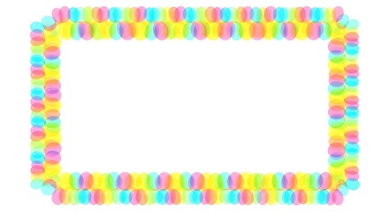 Colorful candy frame on white background for easter celebration