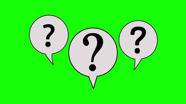 Question Mark Speech Bubbles Green Screen Animation