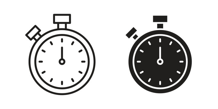 Stopwatch icon vector logo design element. Vector emblem template.