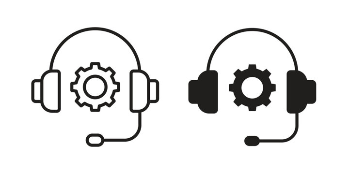 Tech support icon vector logo design element. Vector emblem template.