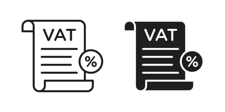 Value added tax VAT icon vector logo design element. Vector emblem template.