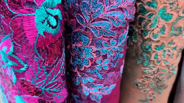 semi-French brocade fabric commonly used as material for making kebaya and dresses.