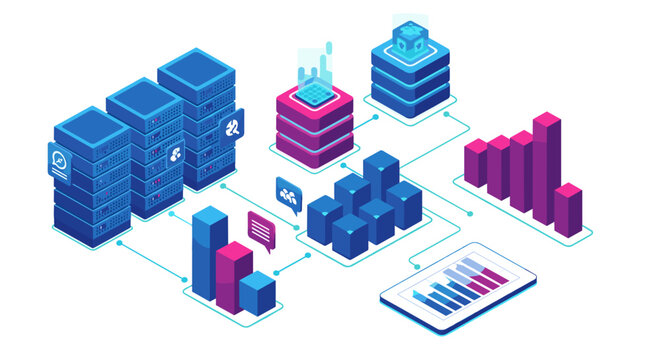 Isometric data analysis and visualization with charts and graphs