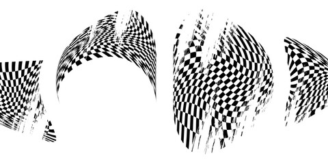 Finish flag grunge vector set. Grungy checkered flags collection.