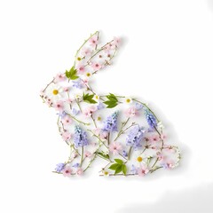 Floral arrangement in the shape of a rabbit