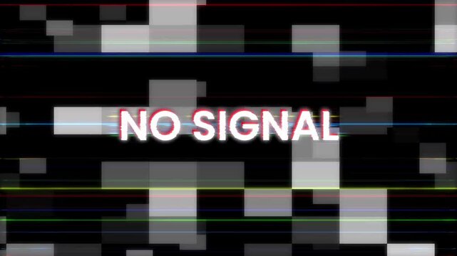 No Signal Glitch Effect Digital Screen Static Background