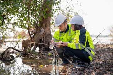 Conservationists are working together to inspect water from natural wells for impurities.