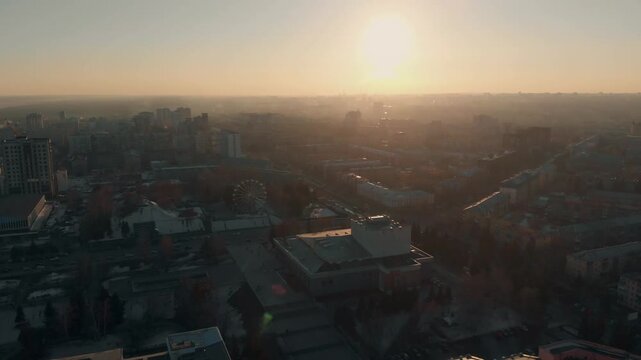Barnaul, Russia. Aerial drone view