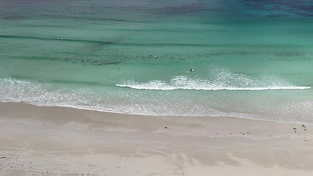 Fishery Bay, Sleaford, South Australia &ndash; 4K Aerial Drone Footage of Turquoise Waters, White Sand Beach and Rugged Eyre Peninsula Coastline in Lincoln National Park. 